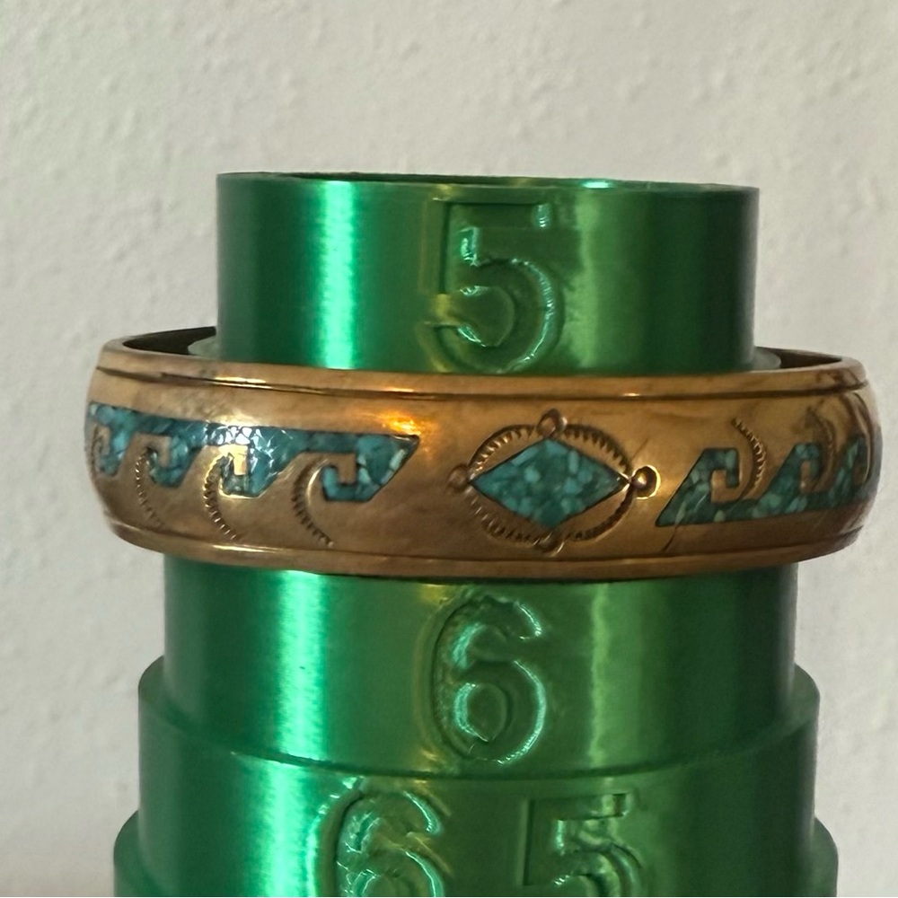 Indian Jewelry NAKAI Bracelet Southwestern Navajo Turquoise Copper Vintage Cuff